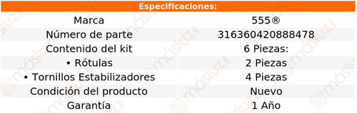 Paquete Rtulas Y Tornillos 6 Pzas P/ Mazda 6 2009/2013 555 Foto 2