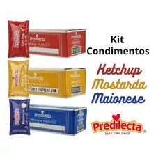 Ketchup Maionese Mostarda Predilecta Sachê Kit C/ 3 Caixas