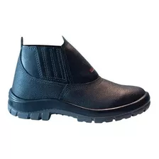 Bota Botina Elastico Kadesh Obra Couro Bico Pvc Segurança