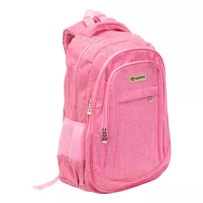 Mochila Color Rosa Apriori 4 Cierres 2 Bolsillos 