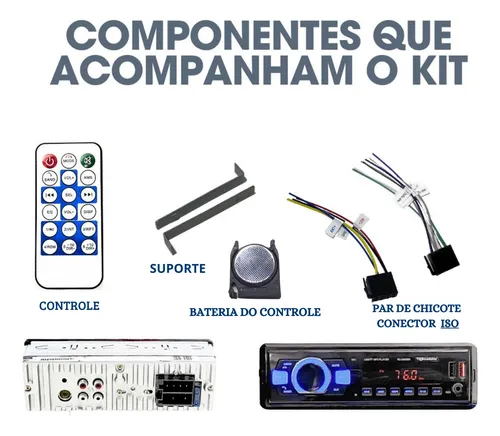 Aparelho Som Radio Automotivo Bluetooth Mp3 Usb Rgb Roadstar 3