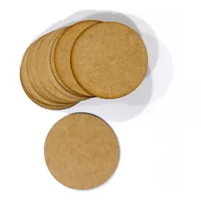 50pçs Bolachas Porta Copos Mdf Cru Com 10cm Restaurante/bar 