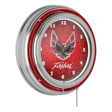 ~? Pontiac Firebird Reloj De Neón De Doble Anillo De Cromo R