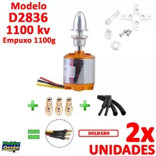 Kit 2 Motor D2836 1100kv Eixo 4mm Aeromodelo 110 A 120cm