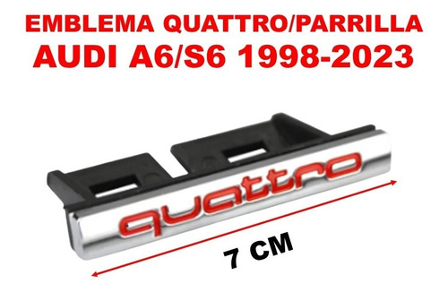 Par De Emblemas Quattro Audi A6/s6 1998-2023 Crom/rojo Foto 5