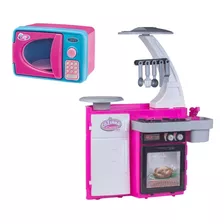 Kit Cozinha Infantil C/ Microondas Fogão Geladeira F.grátis