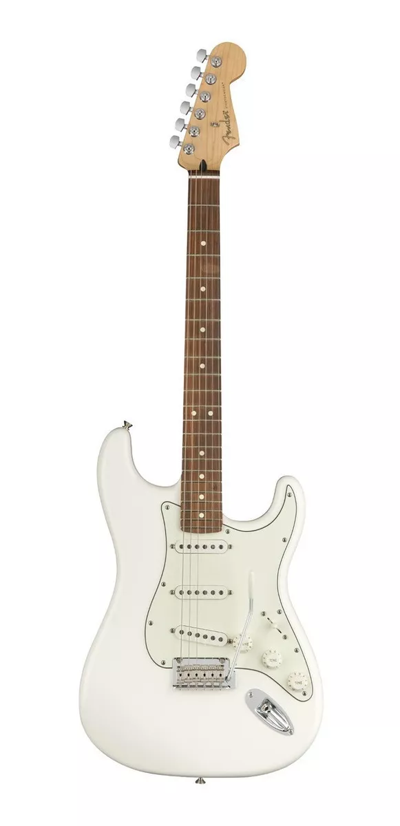 Guitarra Eléctrica Fender Player Stratocaster De Aliso Polar White Brillante Con Diapasón De Granadillo Brasileño
