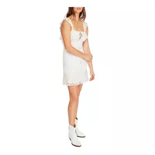 Vestido Mini Cross Con Encaje De Free People Talla 12 Crema