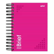 Agenda 2024 Mini Brief Rosa Capa Dura 11,7x16,4cm