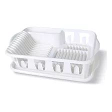 Escurridor De Platos Con Bandeja De Plástico Sanremo Color Blanco