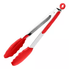 Pinça Pegador Culinário Silicone 25cm Multiuso Inox Fritura