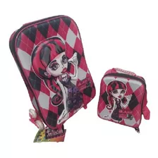 Kit Mochila Mala Infantil C/rodas+lancheira Monster High