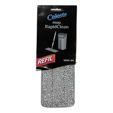 Refil Para Mop Rapid Clean Flat Microfibra Lava Seca Celeste