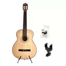 Kit Violão Land Acustico Nylon Natural Suporte Parede Pec50