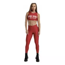 Calça Legging Hipkini Vermelha Fitness Cetim