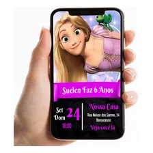 Convite Digital P/ Whatsapp Aniversário Tema Rapunzel