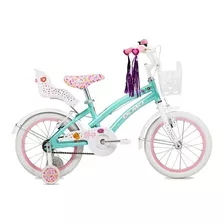 Bicicleta Infantil Infantil Olmo Infantiles Tiny Friends 2020 R16 Frenos V-brakes Color Celeste Con Ruedas De Entrenamiento 