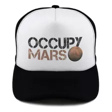 Boné Trucker Preto Aba Curva Ciência Marte Occupy Mars