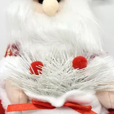 Papai Noel Pelúcia Sentado 20cm Vermelho E Branco