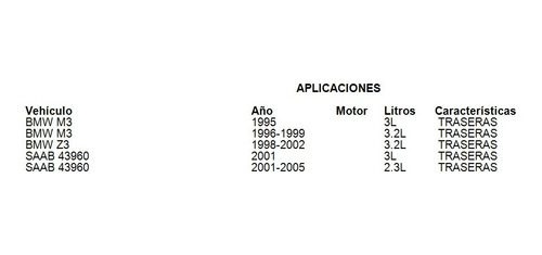 Balatas Traseras Saab 43960 2005 2.3l Brembo Foto 3