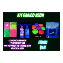 Kit Basic Neón (pinturas Neon , Polvos Neon, Globos Neon