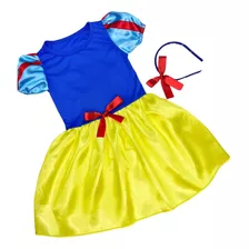 Vestido Infantil Compatível Com Branca De Neve 2 A 9 Anos