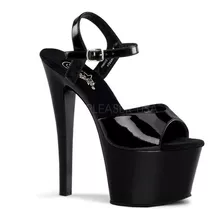 Pleaser Sandalias Pole Dance Exotic Negro Charol T. 35 Al 43