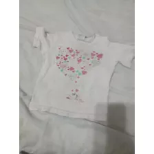 Remera Manga Corta Bebe 6 Meses Rosa Detalle 