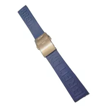 Pulseira Breitling 20mm Azul Silicone Com Fecho Deployant