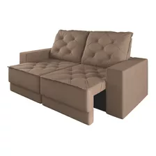 Sofá Retrátil E Reclinável 3 Lugares Verona Suede Capuccino