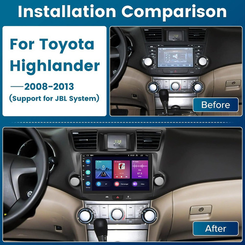 08 - 13 Toyota Highlander Radio Roinvou Android 11 Car Ester Foto 2