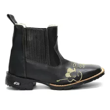 Botas Botina Texana Country Masculinas Bico. Quadrado Couro 