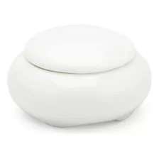 70 Mini Porta Joias Redondo 4,5cm Porcelana Branca