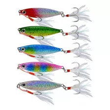 Kit 5 Iscas Artificais Jumping Jig Metal 6cm 16g