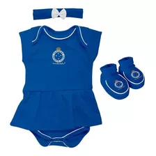 Kit Bebê Cruzeiro 3 Peças Feminino Oficial - Torcida Baby