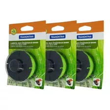 3 Carretel P/ Aparador Grama 1 Fio Nylon 1,8mm 8m Tramontina