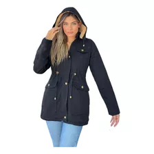 Campera Mujer Parka Con Corderito Capucha Desmontable Dama 