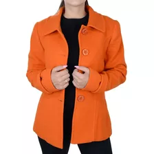 Casaco Feminino Peleteria Cordeiro Caban Slim Laranja 249230