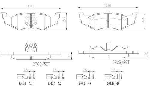 Set-4 Balatas Ceramica Traseras Plymouth Neon 2.0l L4 98/01 Foto 2