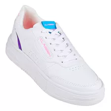 Tenis Basico Mujer Blanco Tacto Piel Clasben 06903704