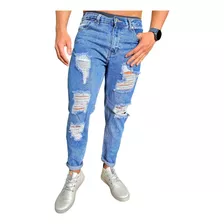 Pantalon Jeans Slim Destroyed Hombre