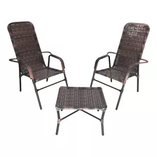 Conjunto 2 Cadeiras Babilônia + Mesinha Juncada Itagold
