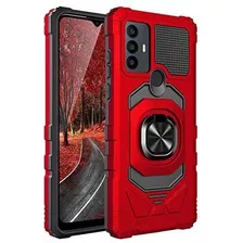 Funda Para Tcl 30 Se /305/306 Anillo Soporte Shockproof Roja