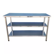 Mesa Inox Bares Bancada Cozinha Industrial 1,40x0,48 2p