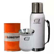 Kit Matero Termo Lusqtoff 1 Litro + Mate + Lata yerbera