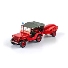 Jeep Willys Mb 1:43 Bombero Auto A Escala Diecast Cch