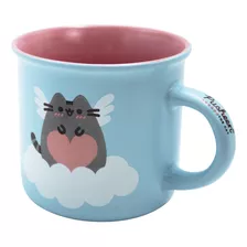 Taza Grande Para Cafe Gato Pusheen Porcelana Diseño 350ml Diseño Azul