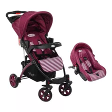 Cochecito De Paseo Felcraft Travel System Triana Ts925 Vino Con Chasis Color Negro