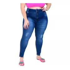 2 Calça Plus Size Feminina Jeans Cintura Alta Promoção Lycra