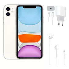 Apple iPhone 11 (128 Gb) - Branco + Carregador Turbo E Fone